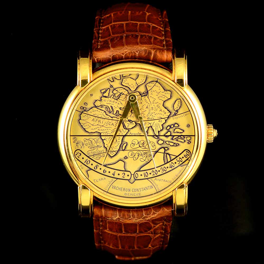 **ขายแล้ว** Vacheron Constantin Mercator Ref.43050 หน้าปัดแผ่นที่โลก ตัวเรือนทองคำ18K หลังเปลือย สายหนังแท้ หัวเข็มขัดแท้ Automatic ขนาด 36 mm