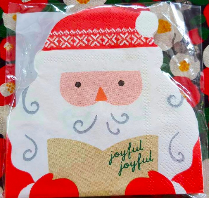 Christmas Santa Claus Table Paper กระดาษทิชชู่ ตกแต่ง คริสต์มาส ซานตาครอส 1 แพ๊ค มี 15 แผ่น กางออกมา Size : 25 x 25 cm