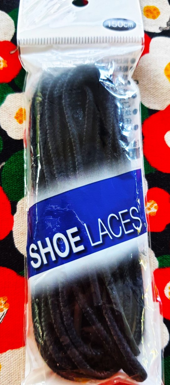 Shoe LACES เชือกรองเท้า เชือกผูกรองเท้า 150 cm จากญี่ปุ่น Black MADE IN JAPAN