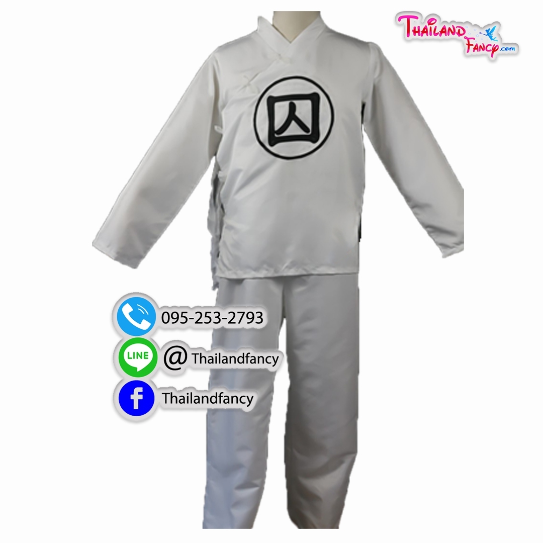 ชุดเช่าแฟนซีผู้ชาย ชุดนักโทษจีนโบราณ ชุดผู้พิพากษาหน้าดำ ชุดท่านเปาบุ้นจิ้น ชุดภาพยนตร์จีน ชุดจอมยุทธ์ ชุดผู้ต้องหาจีน