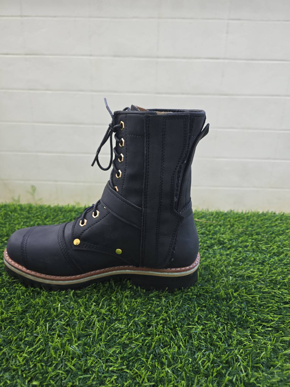 รองเท้าขี่มอเตอร์ไซด์หนังแท้ สไตล์คลาสสิค 🔺 รุ่น Moto-05(Fatboy) สีดำ