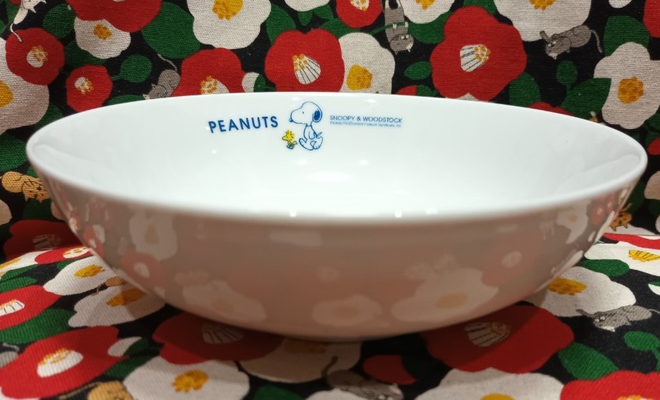 PEANUTS SNOOPY & WOODSTOCK ถ้วยสนูปปี้ เซรามิกหนา จากญี่ปุ่น Size : 16 cm