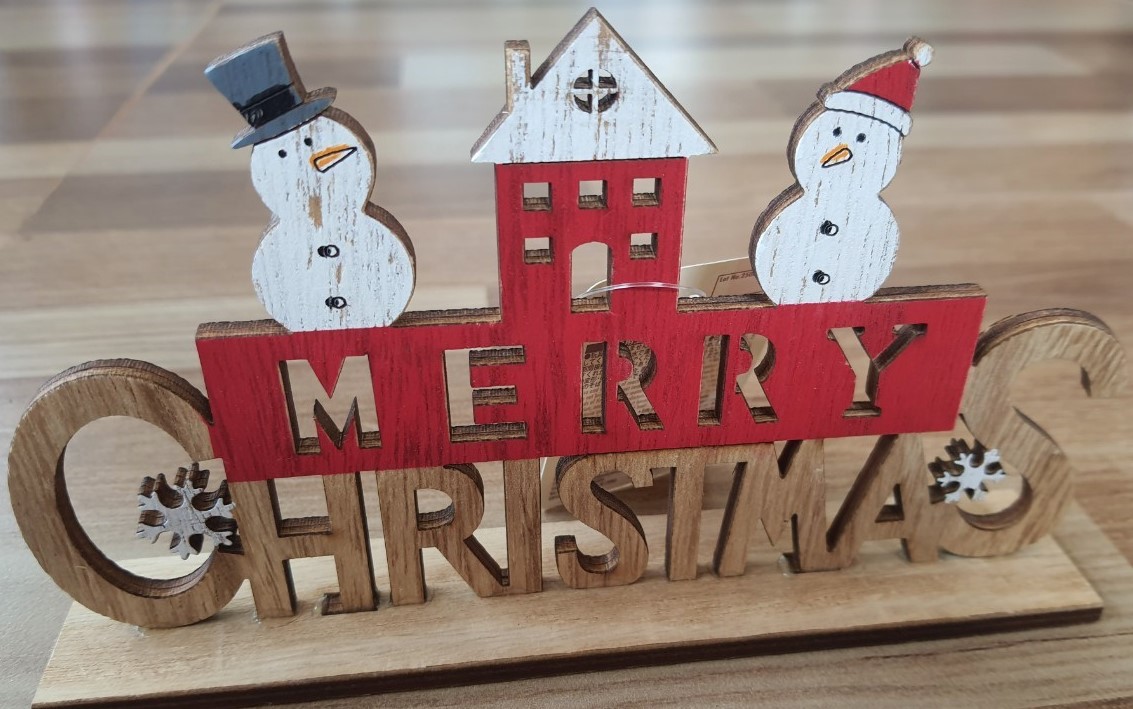 ป้ายไม้ Merry Christmas (ญี่ปุ่น) ขนาด 17 x 10 cm
