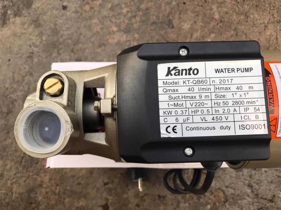 ปั๊มน้ำหอยโข่ง ยี่ห้อ Kanto รุ่น KT-QB-60 ทรงหน้าหมู