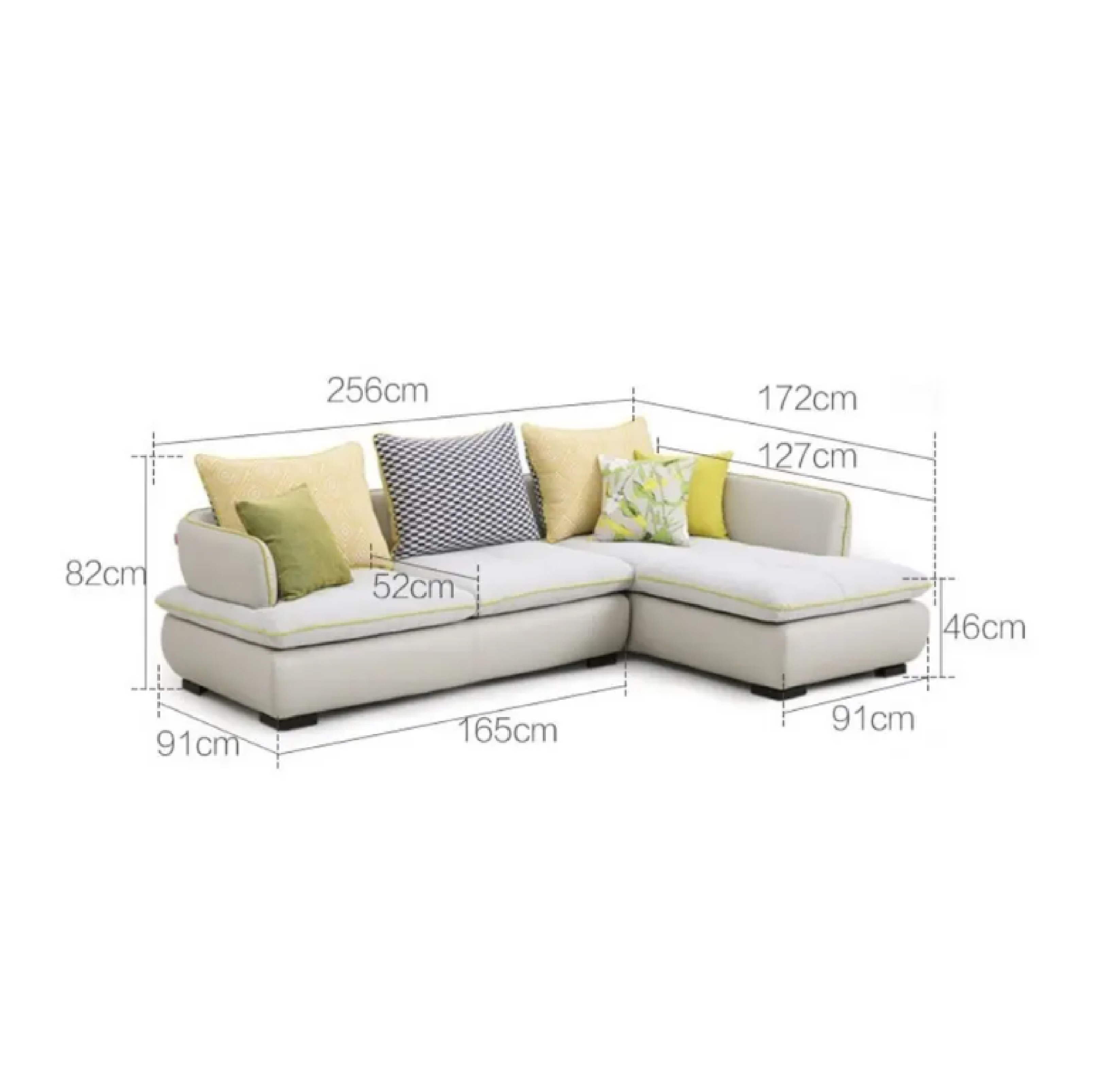 PULITO โซฟาผ้า L-Shape เข้ามุมขวา CHARMER BJS710 สีเทา