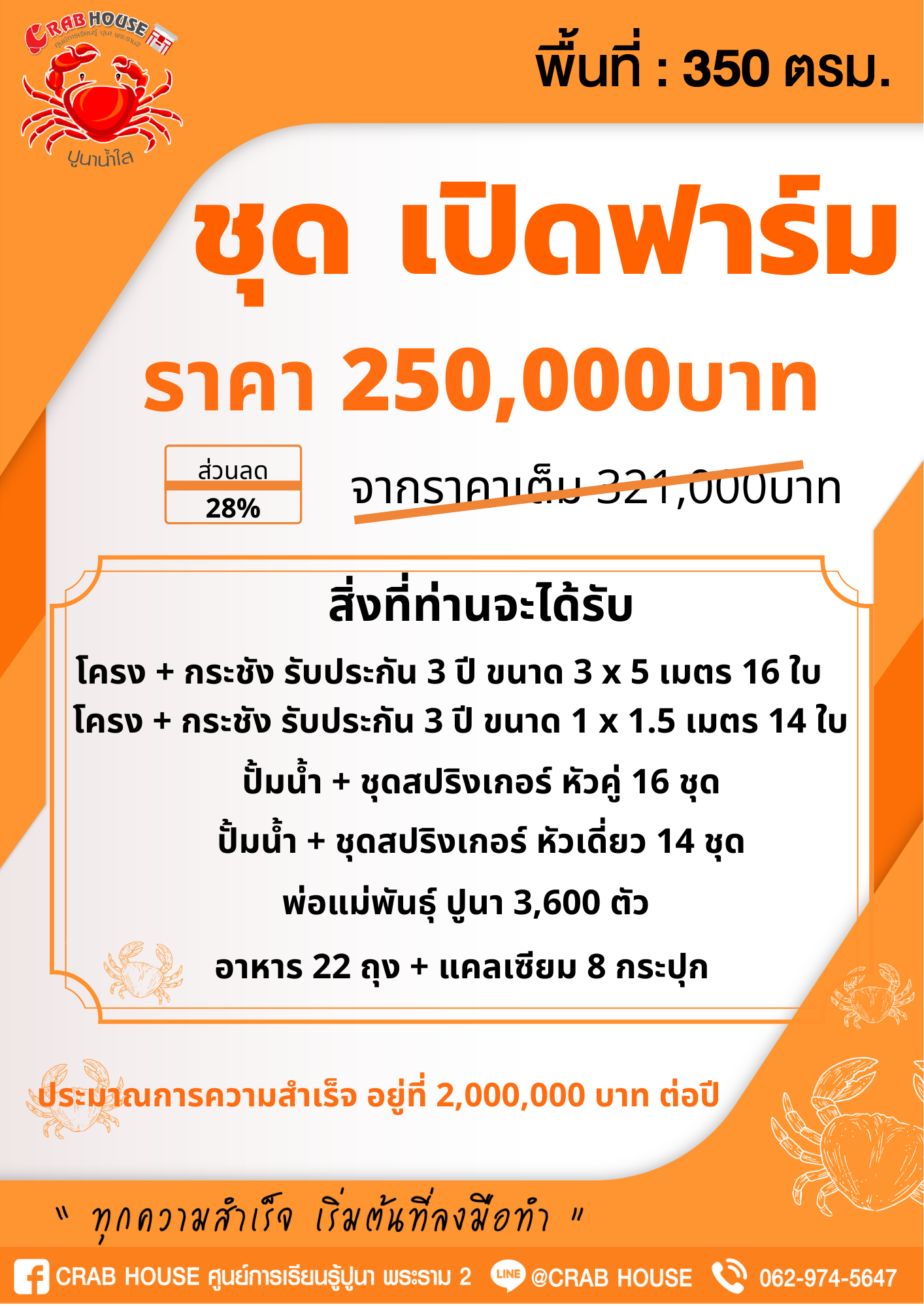 ชุดธุรกิจ 250,000 บาท สำหรับ สัญญาเฟสเก่า 100/Kg