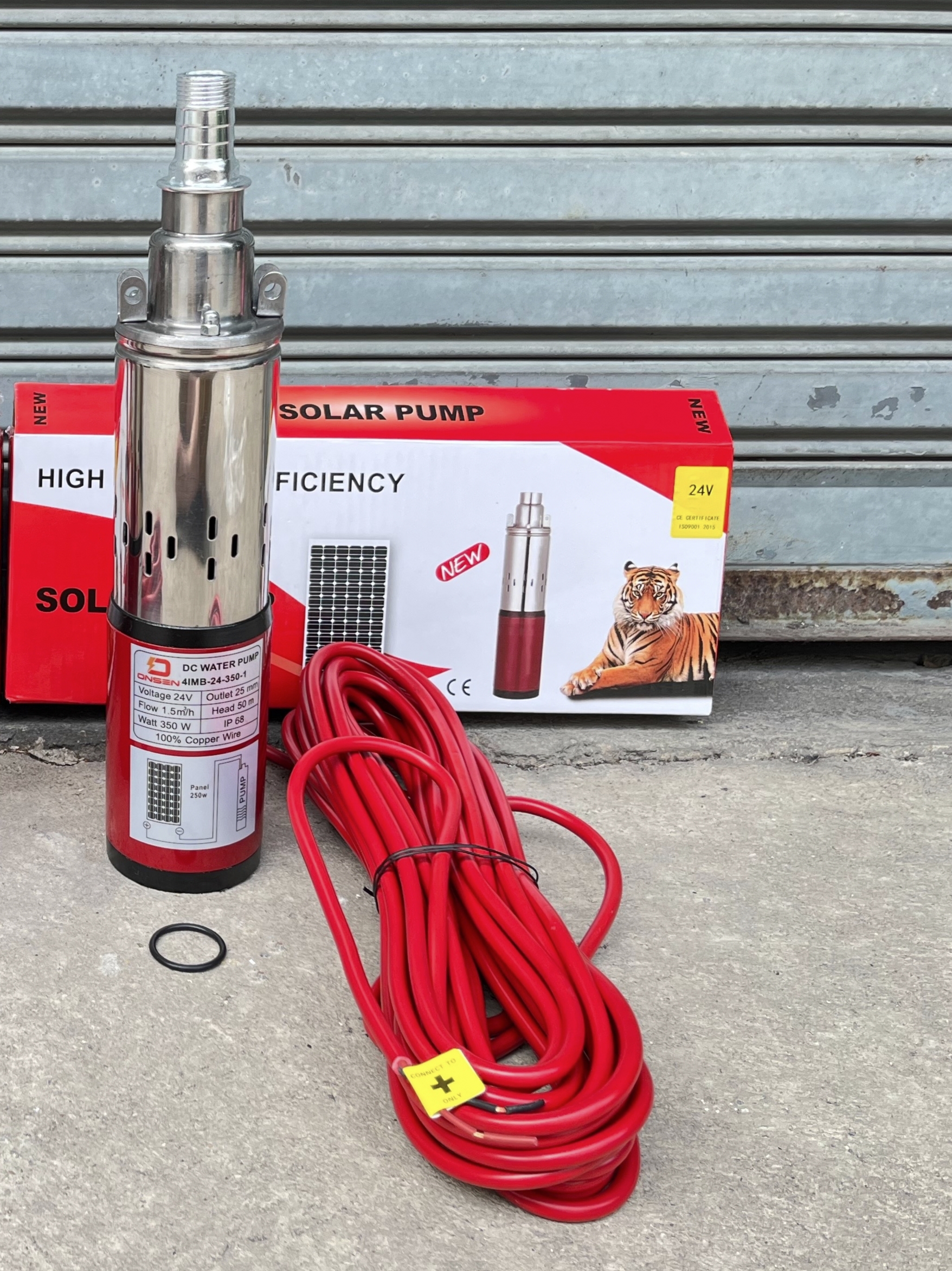 ปั๊มน้ำบาดาล DC 24V 1 นิ้ว ยี่ห้อ ONSEN ลงท่อ 3 นิ้ว ขึ้นไป