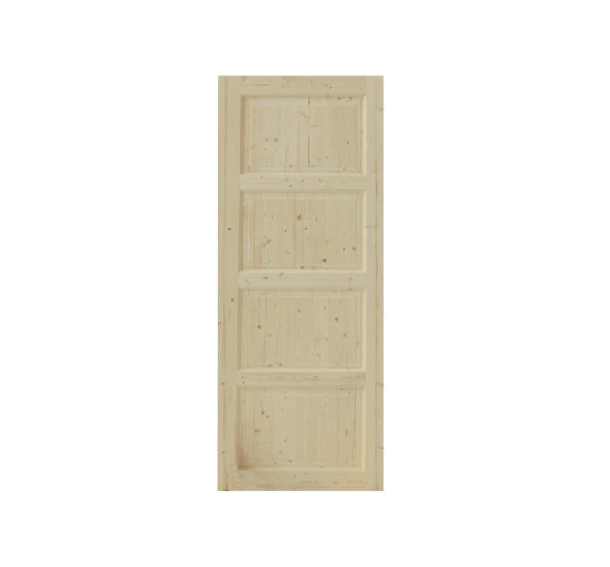 ประตูไม้สน บานทึบ 4ฟักนอน PW-011 80x200ซม. GREAT WOOD