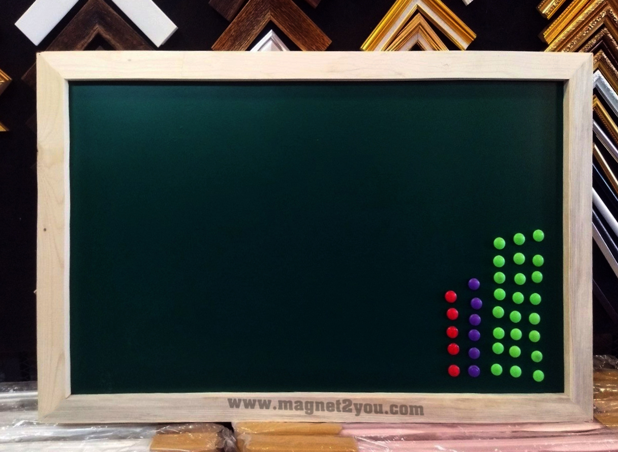 กระดานเขียวแม่เหล็ก 80x100 ติดผนังเลือกสีกรอบได้