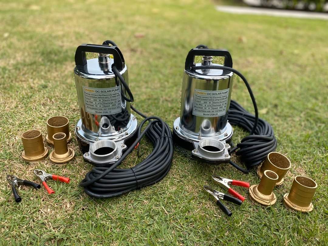 ไดโว่แสตนเลส Onsen มีให้เลือก 12V และ 24V สายยาว 10 เมตร ท่อเสริม 3 ขนาด แถมตัวคีบแบต 1 คู่