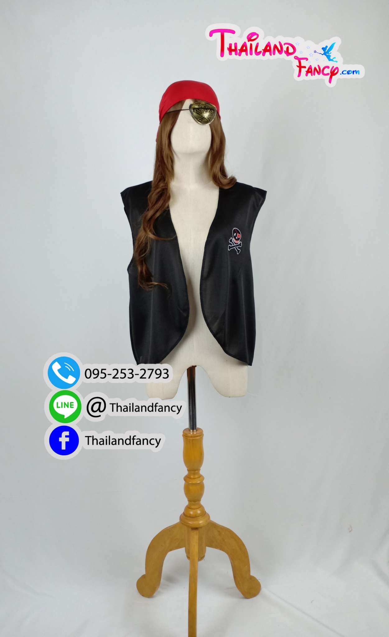 ชุดแฟนซีโจรสลัด เซ็ทโจรสลัด Pirate Costume เซ็ทแจ็คสแปร์โรว์ ชุดฮาโลวีน ชุดโจรสลัดชายขหญิงแบบเซ็ทพร้อมอุปกรณ์ (ไซส์เล็ก)