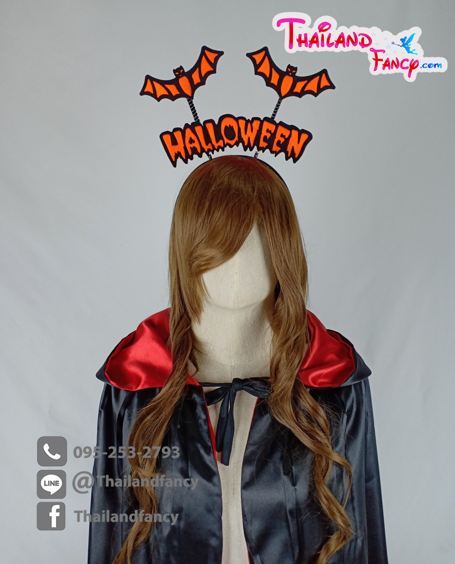 แอสเซสโซรี่แฟนซี อุปกรณ์คอสเพลย์ Halloween Accessories ที่คาดผมฮาโลวีน มี 2 สีแดง-ส้ม
