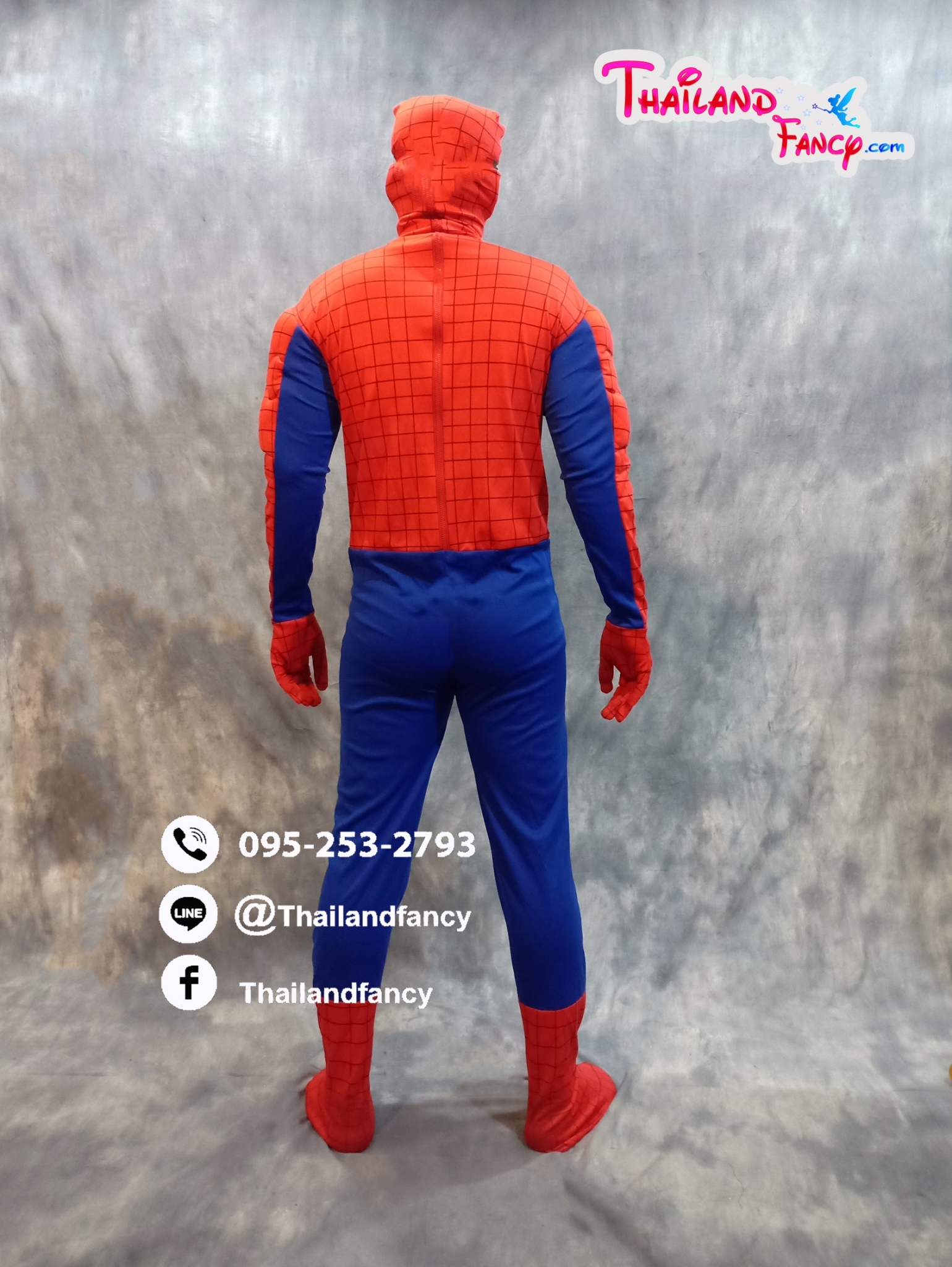 ชุดเช่าแฟนซีผู้ชาย ชุดซุปเปอร์ฮีโร่ ชุดการ์ตูน ชุดสไปเดอร์แมน ชุดไอ้แมงมุม Spider Man Cosplay ชุดเช่าสไปเดอร์แมนแบบมีกล้าม