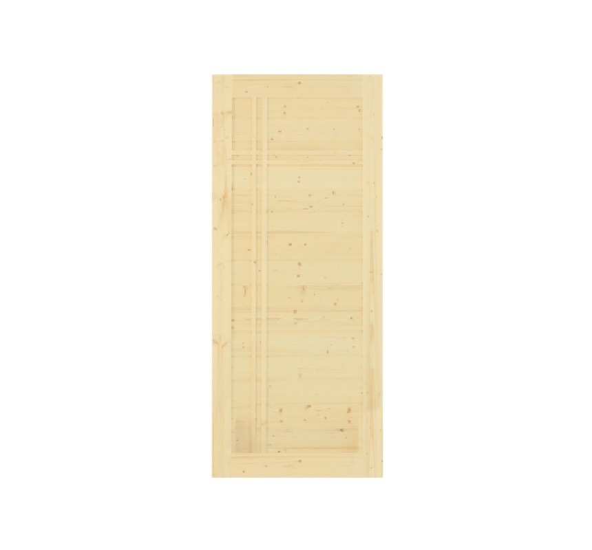 GREATWOOD ประตูไม้สน บานทึบทำร่อง PW-SK01-3 80x200ซม.