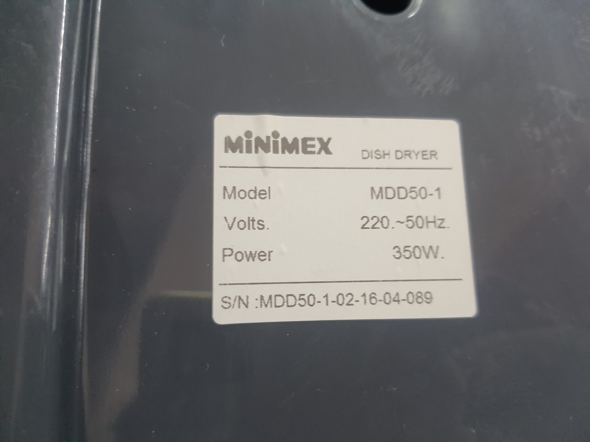 ซ่อมเครื่องอบจานตั้งโต๊ะ MINIMEX รุ่น MDD50-1 อาการเครื่องไม่ทำงาน