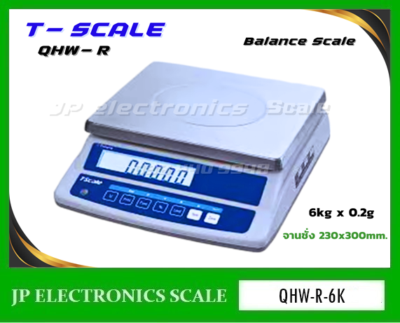 เครื่องชั่งดิจิตอล 6kg ตาชั่งดิจิตอล6kg เครื่องชั่งน้ำหนักดิจิตอล 6000กรัม เครื่องชั่งดิจิตอล6000กรัม ตาชั่ง6000กรัม ความละเอียด0.2g ยี่ห้อ TSCALE รุ่น QHW-R ถาดชั่ง ขนาด 230x300มิลลิเมตร