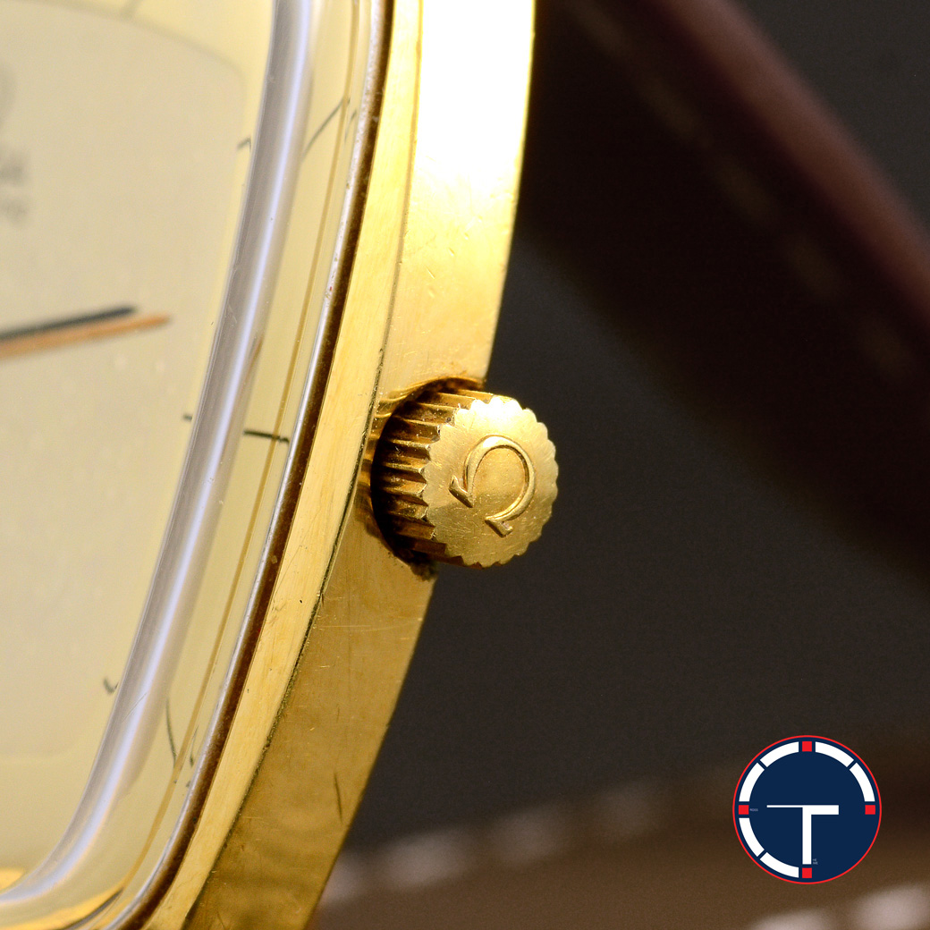 Omega De ville หน้าดาว เรือนกะไหล่ทอง ทรงสี่เหลี่ยม นาฬิกาปี1973 ขนาด 35 x 36 mm