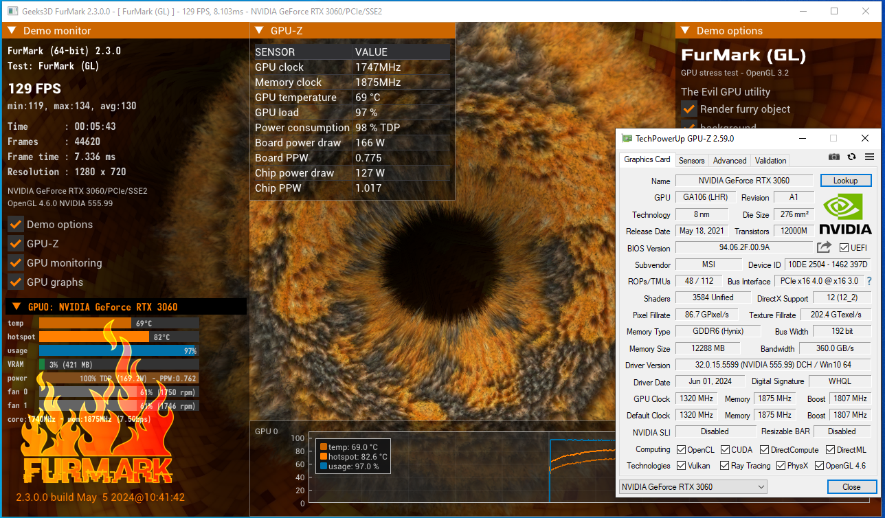 MSI RTX 3060 VENTUS 2X 12G OC GDDR6 (LHR)
