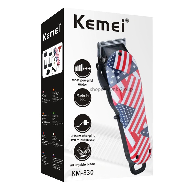 ปัตตาเลี่ยนตัดผม Kemei รุ่น km-830 ปัตตาเลียนไร้สาย ลายวินเทต