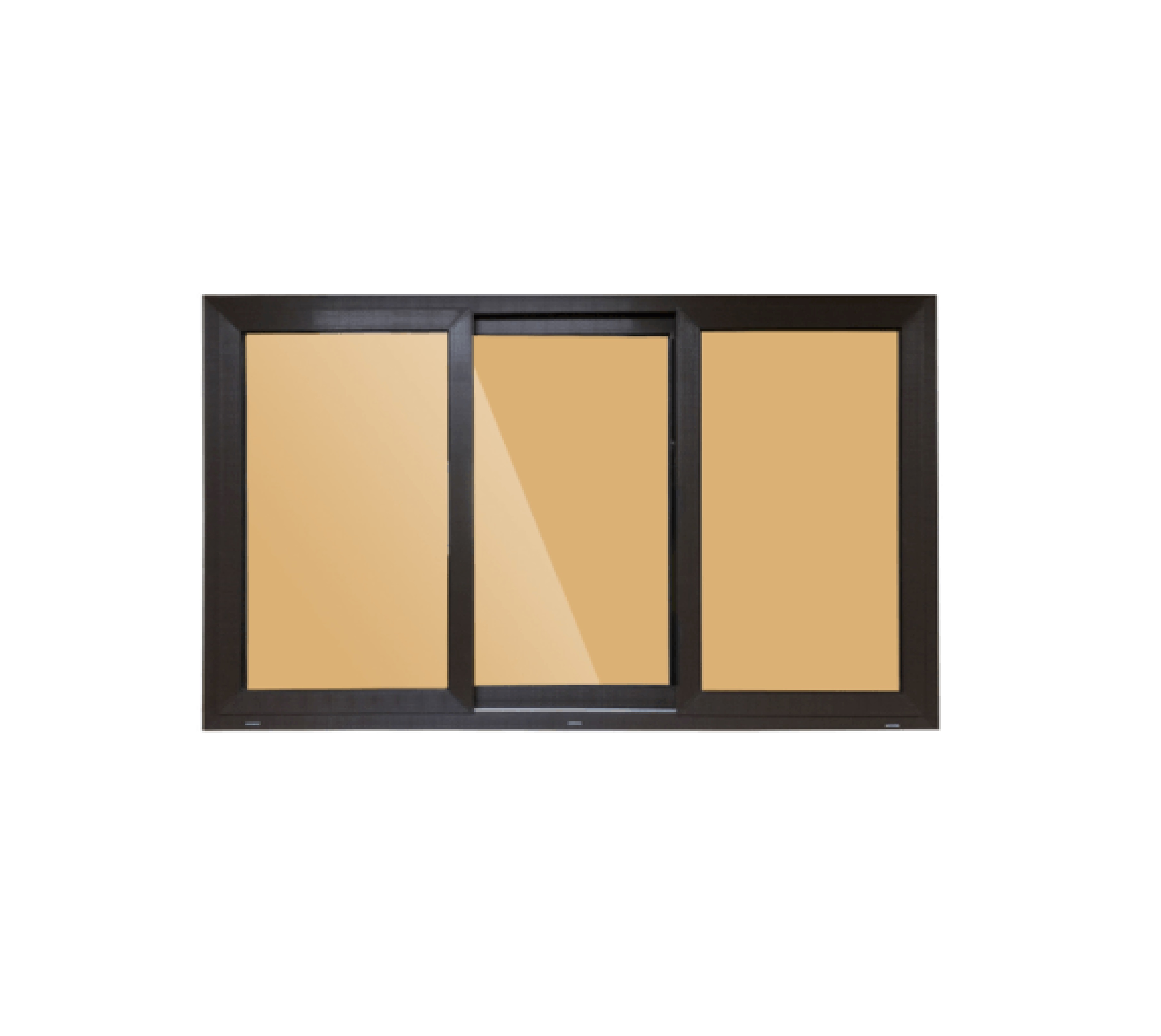 WELLINGTAN หน้าต่างไวนิล บานเลื่อน SFS (2-T) BW2001 180x110ซม. สีขาว-น้ำตาล พร้อมมุ้ง