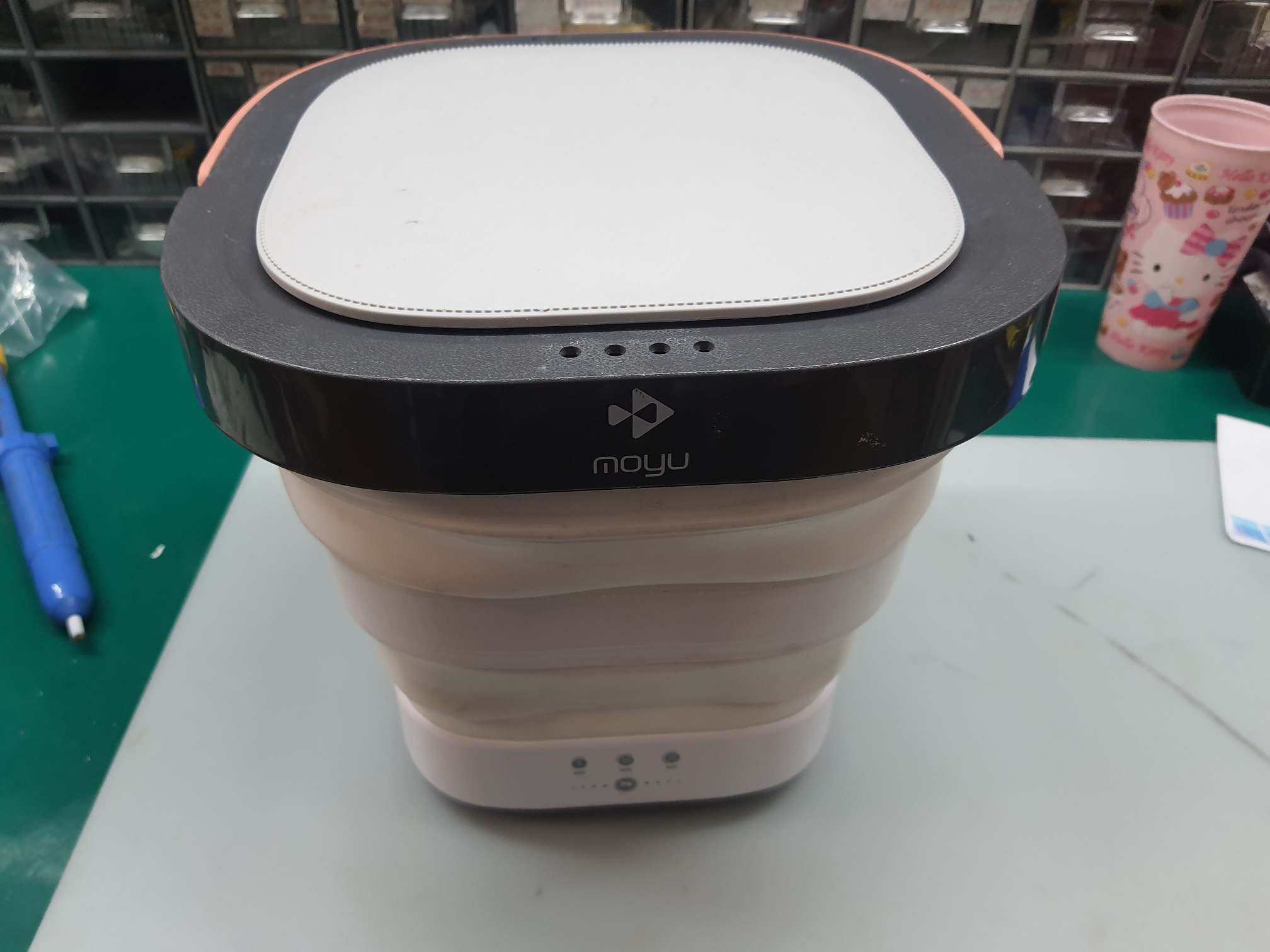 ซ่อมเครื่องซักผ้าพับแบบพกพา ยี่ห้อ Xiaomi Youpin Moyu รุ่น XPB08-F1C อาการเครื่องไม่ทำงานและน้ำรั่ว