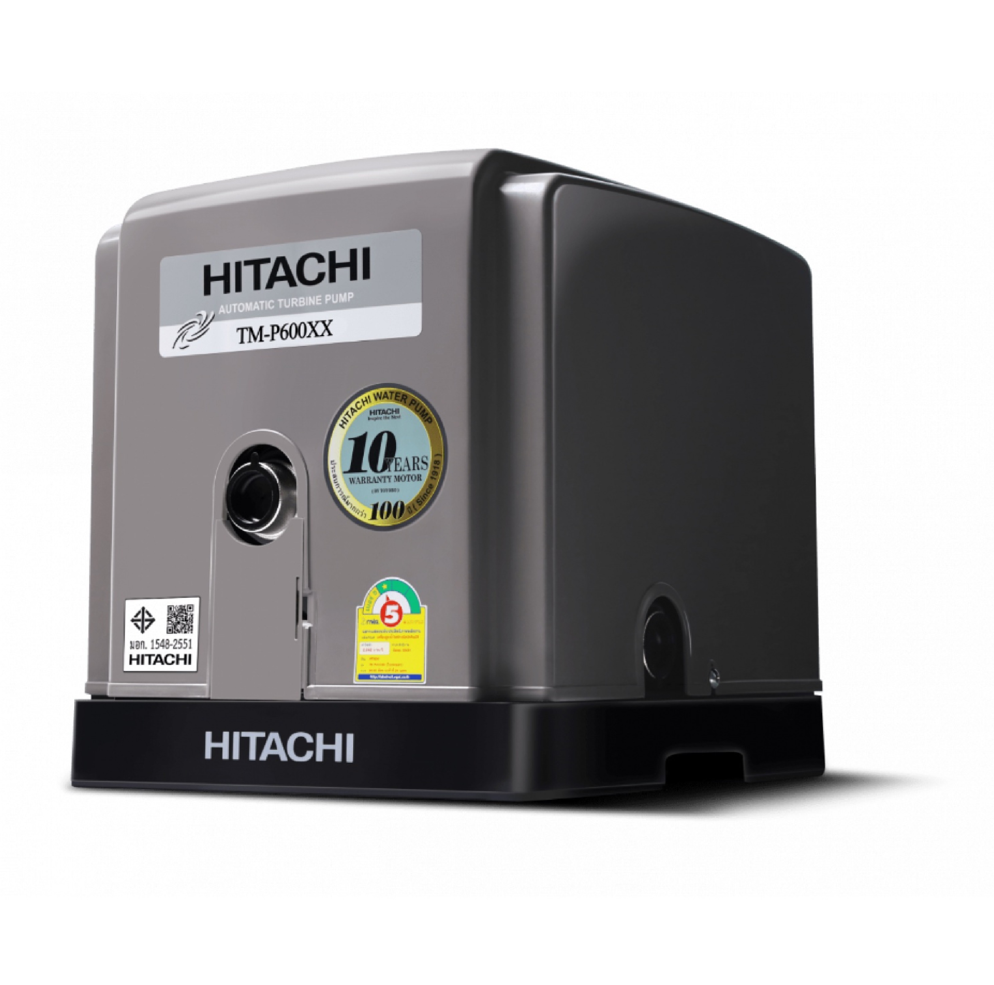 HITACHI ปั๊มน้ำอัตโนมัติแรงดันคงที่ 600W รุ่น TM-P600XX (เสียงเงียบ)
