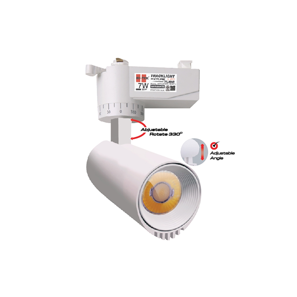 HI-TEK โคมติดรางกลม LED รุ่น HFITL007WW สีขาว