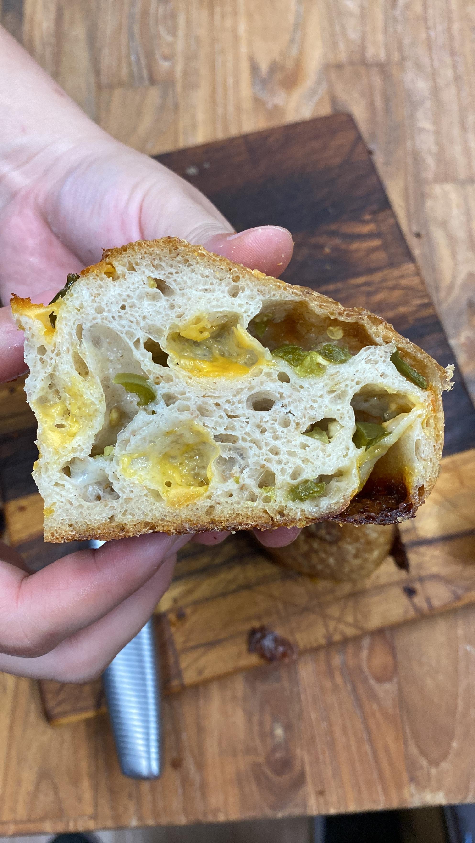 Cheddar Jalapeño Sourdough Loaf or Tin (16% Whole Wheat, about 550g.)