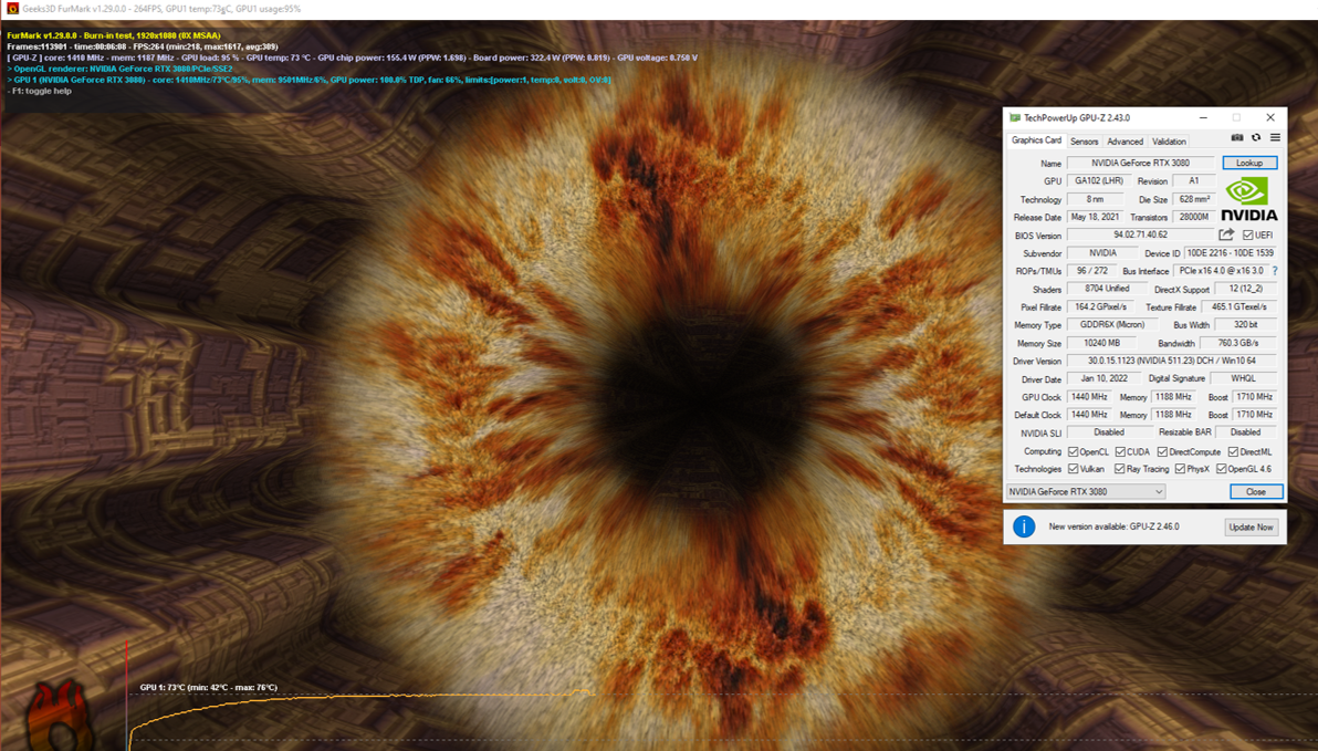 Galax RTX 3080 SG (1-CLICK OC) LHR 10GB GDDR6X