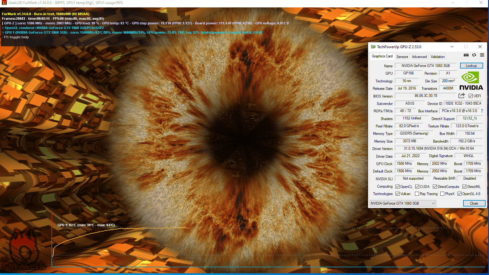 Asus Turbo GTX 1060 3G