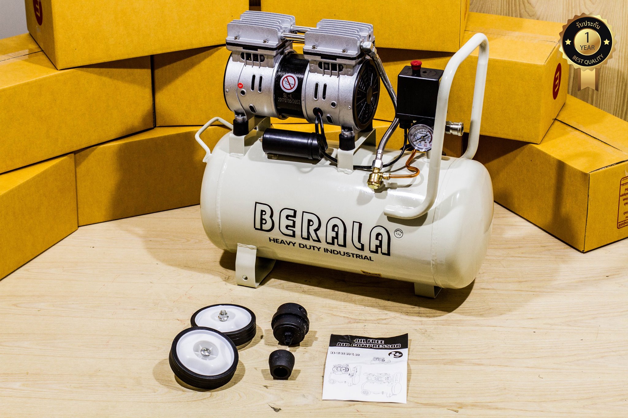 BERALA ปั้มลมระบบ OIL FREE 30ลิตร