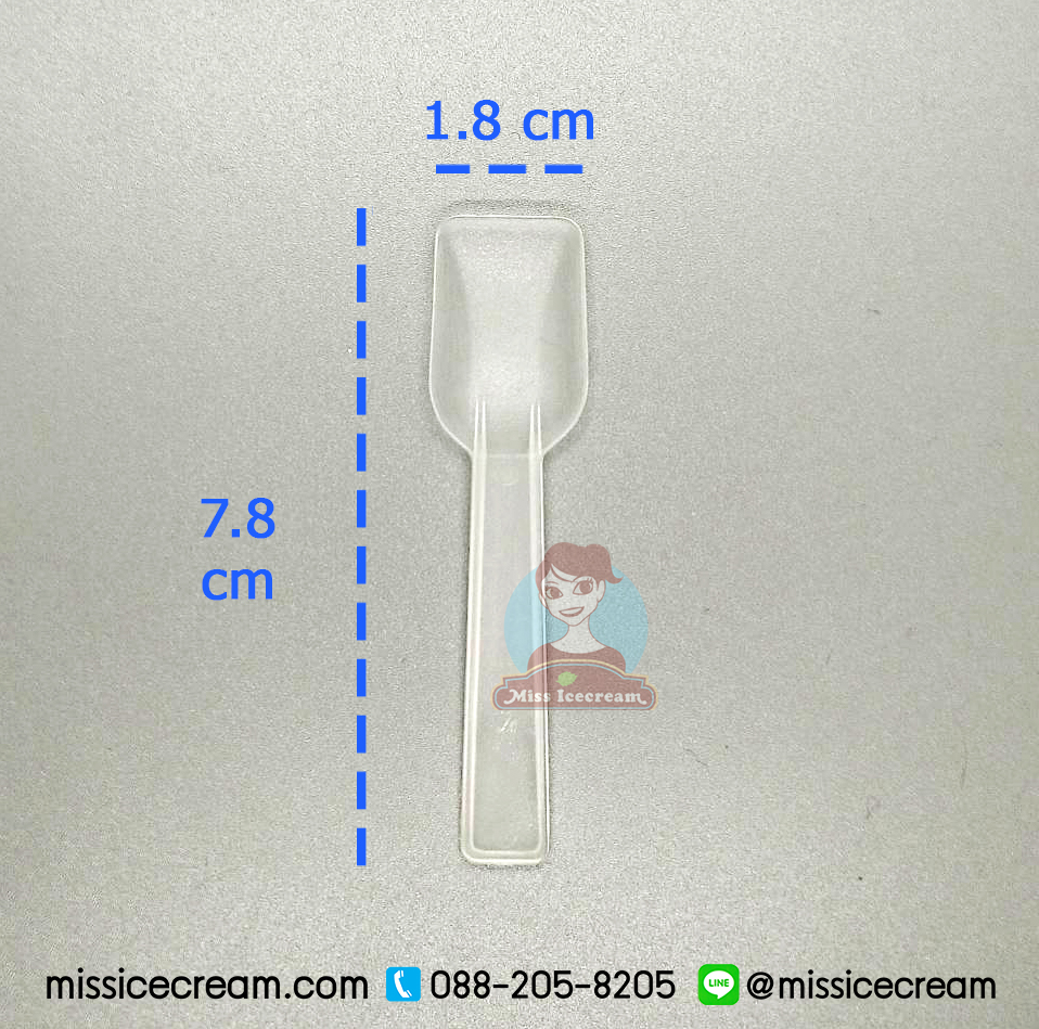 YGS100 ช้อนพายใส 100 คัน Yogurt Spoon