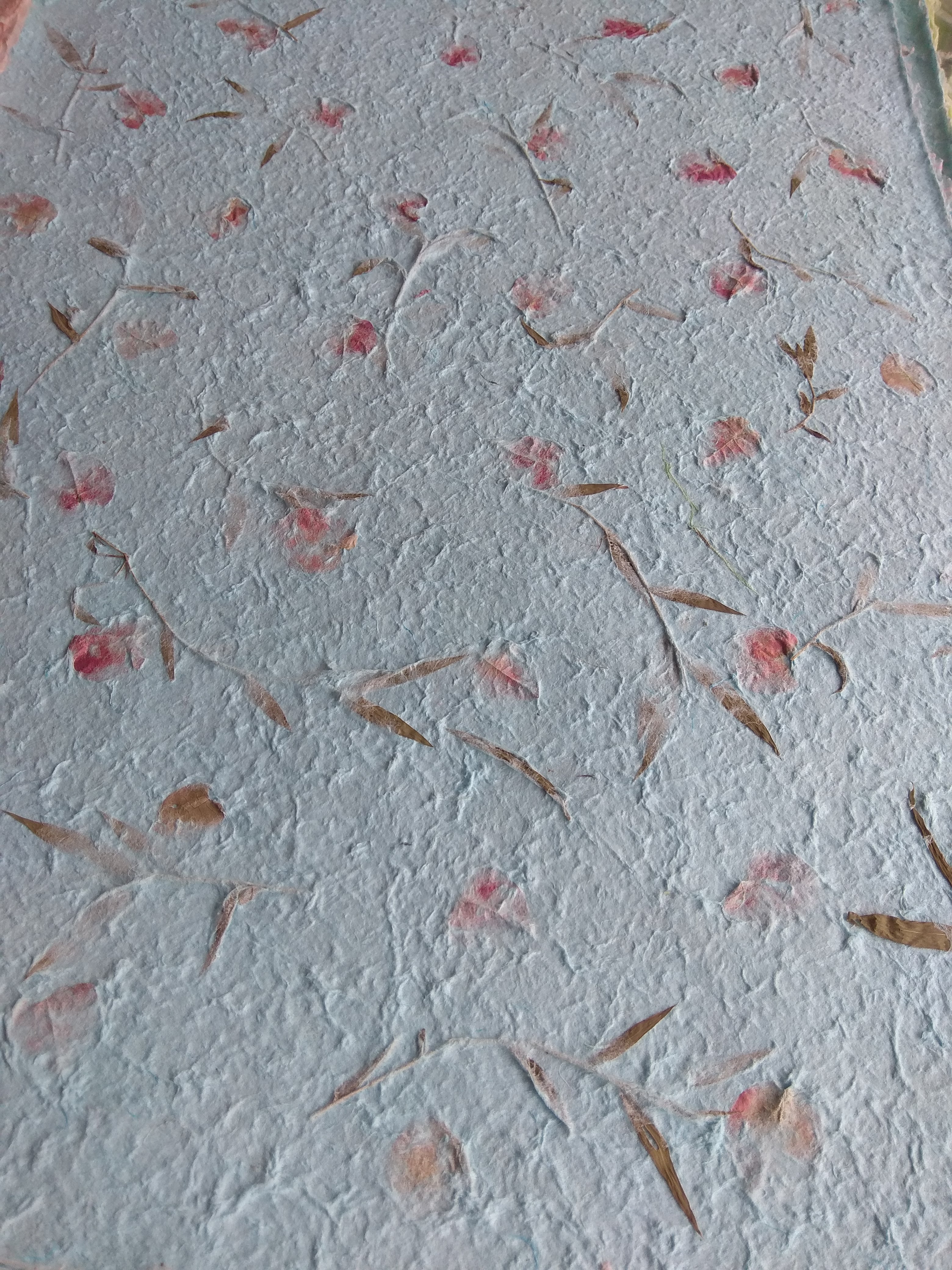 Blue sky Dried Fiber Mulberry Paper Pressed Natural Leaves and FLowers Handmade for scrapbooking, flower making, card making, invitation