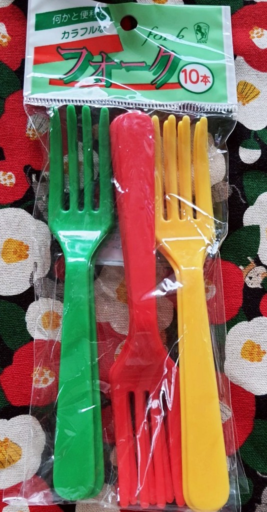 Set ส้อม พลาสติก ปาร์ตี้ พกพา จากญี่ปุ่น 1 แพ๊ค 10 ชิ้น Fork Size : 15 cm