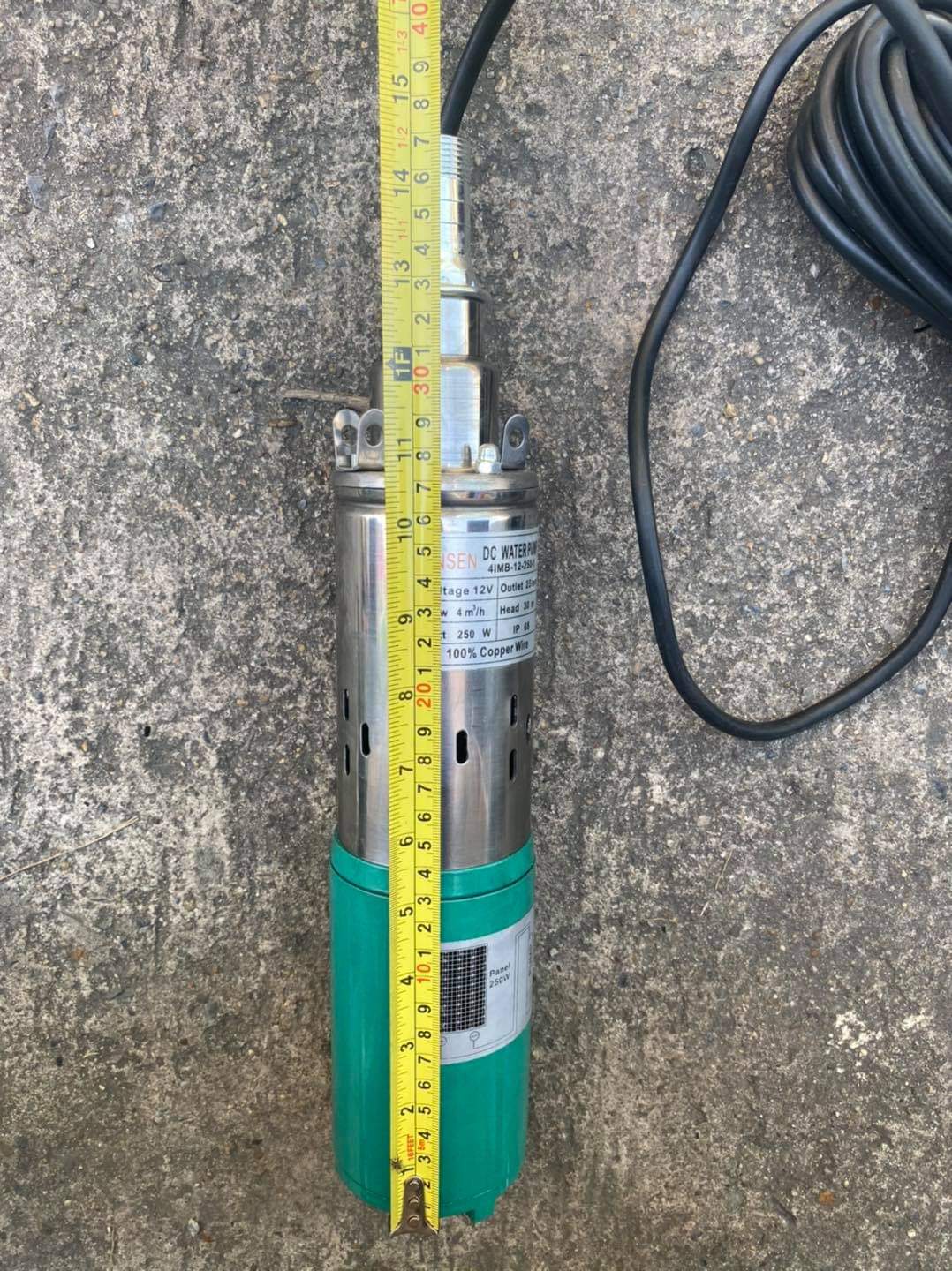 ปั๊มน้ำบาดาลโซล่าเซลล์ มีให้เลือก 2 ขนาด 12V และ 24V ยี่ห้อ ONSEN สายยาว 15 เมตร ลงท่อ 3 ขึ้นไป