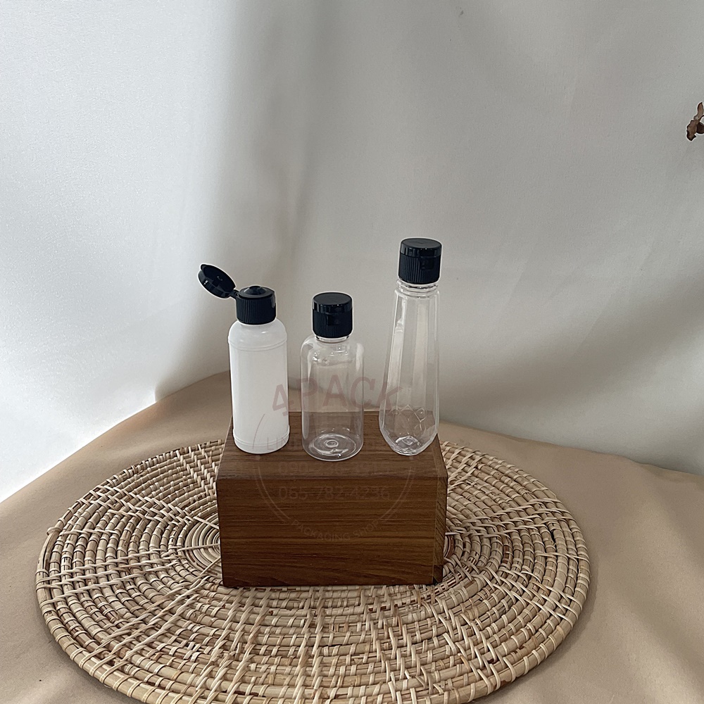 ขวดพลาสติก PET ขนาด50-100ml +ฝาฟลิป 18mm