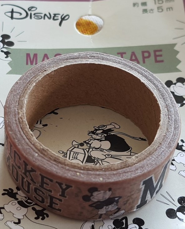 Disney Mickey mouse Masking Tape เทปตกแต่งมิกกี้เม้าส์ ของแท้จากญี่ปุ่น ความยาว 5 m 15 mm