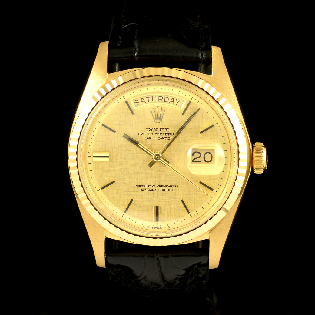 **HOLD** Rolex Day-Date Ref.1803 Sigma Dial หน้าปัดสีทองลายผ้า2ชั้น หลักชั่วโมงทองคำ ตัวเรือนทองคำ18K นาฬิกาปี1973 Automatic ขนาด 36 mm