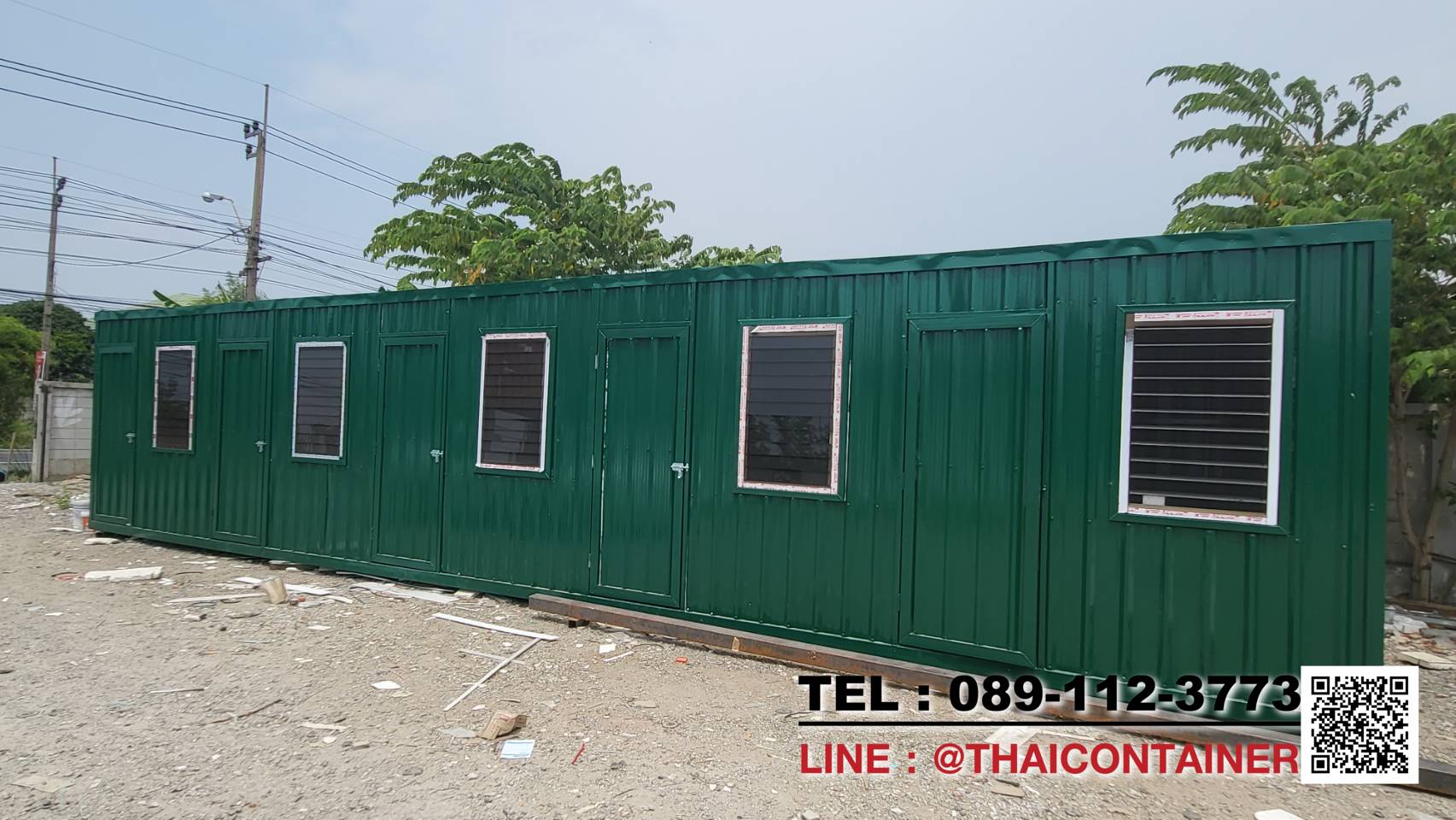 บ้านพักคนงาน ผนังเมทัลชีท กั้น 5 ห้อง