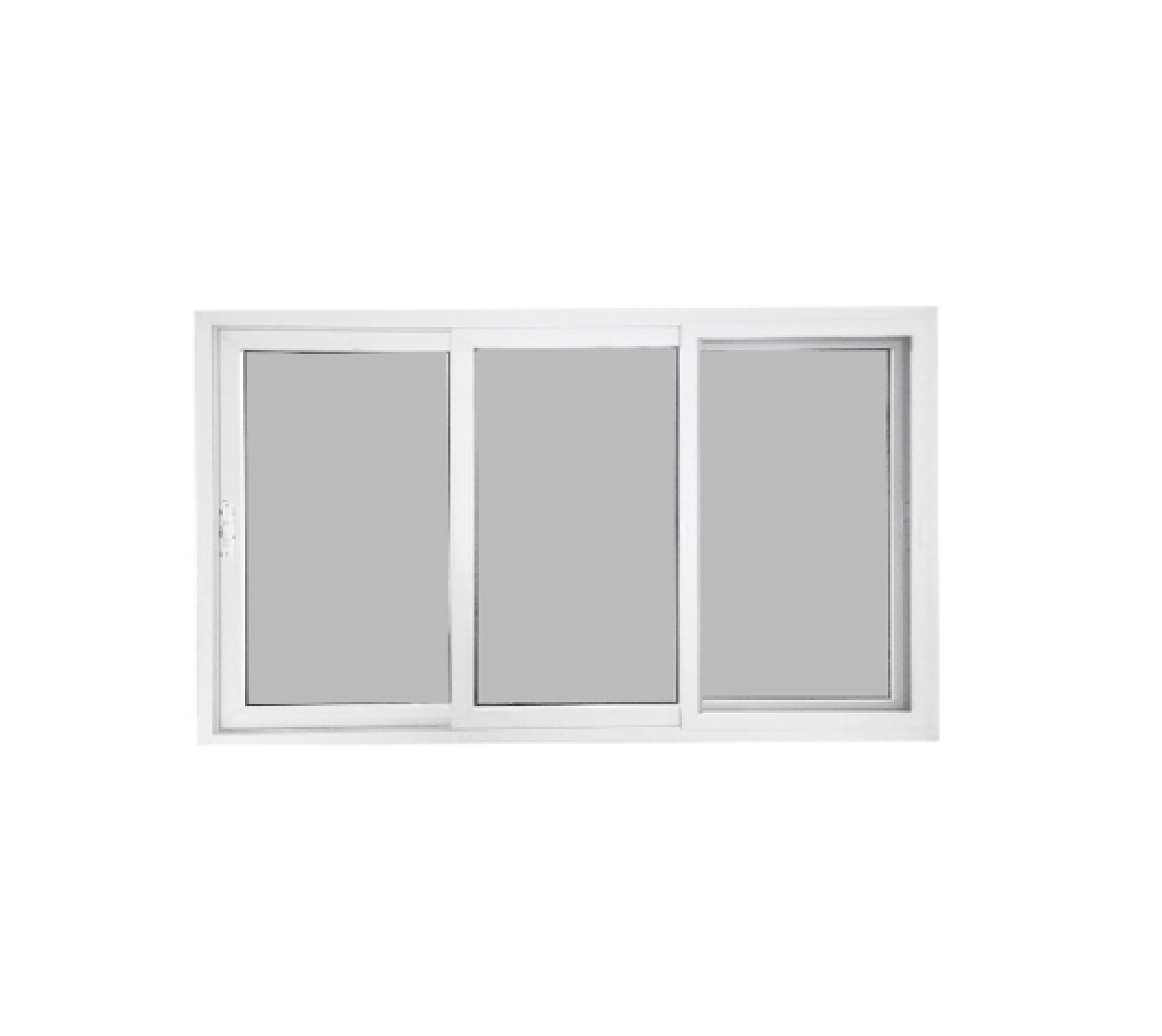 WELLINGTAN หน้าต่างไวนิล บานเลื่อน SFS (2-T) GYW2001 180x110ซม. สีขาว-เทา พร้อมมุ้ง
