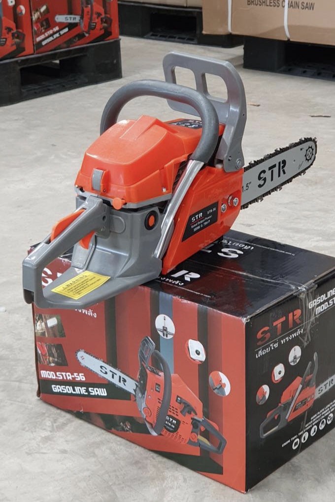เลื่อยยนต์ STR 2 จังหวะ รุ่น 2 เเหวน 2 ท่อไอเสีย บาร์ 2 อัน โซ่ 3 เส้น