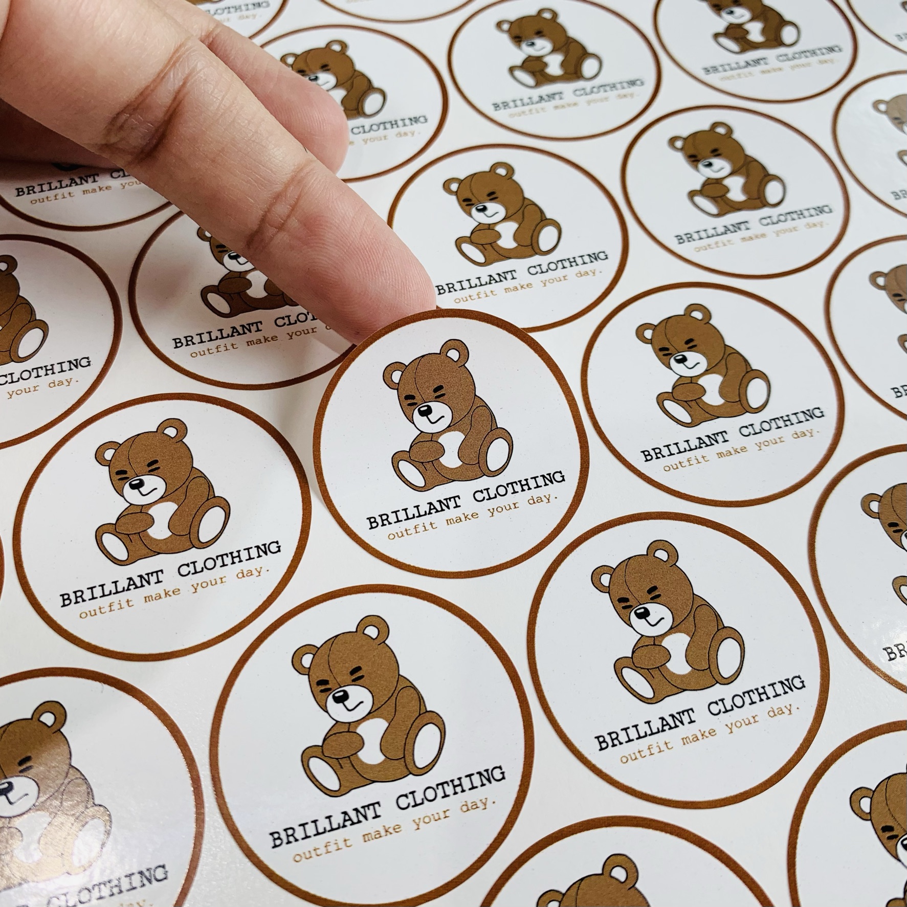 ฉลากสินค้าสติ๊กเกอร์พีพีขาวเงา