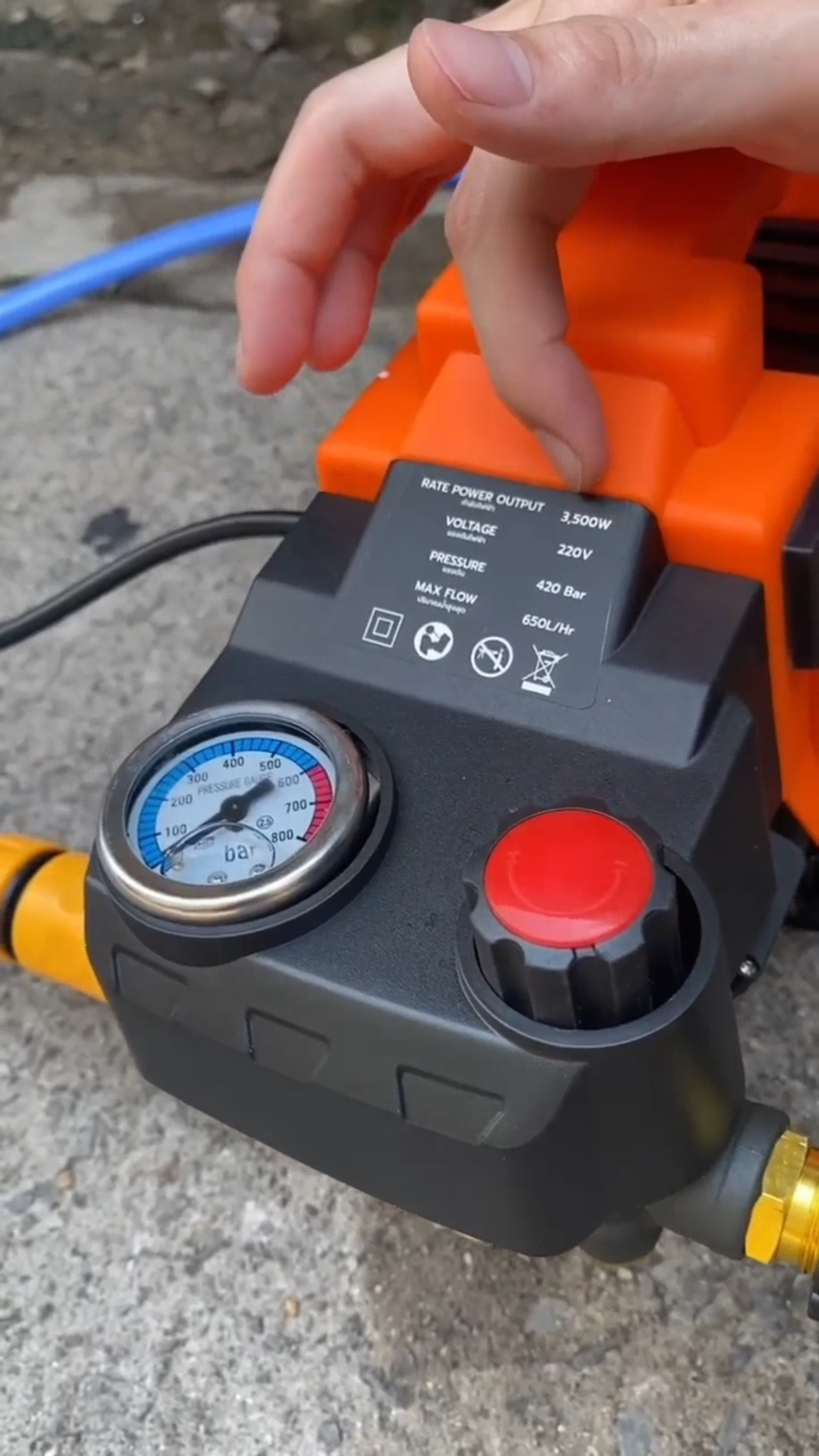 เครื่องอัดฉีดแรงดันสูง Onsen 420 บาร์ ปรับความแรงบาร์ได้ 100-420 บาร์ จะฉีดเบา ฉีดแรง