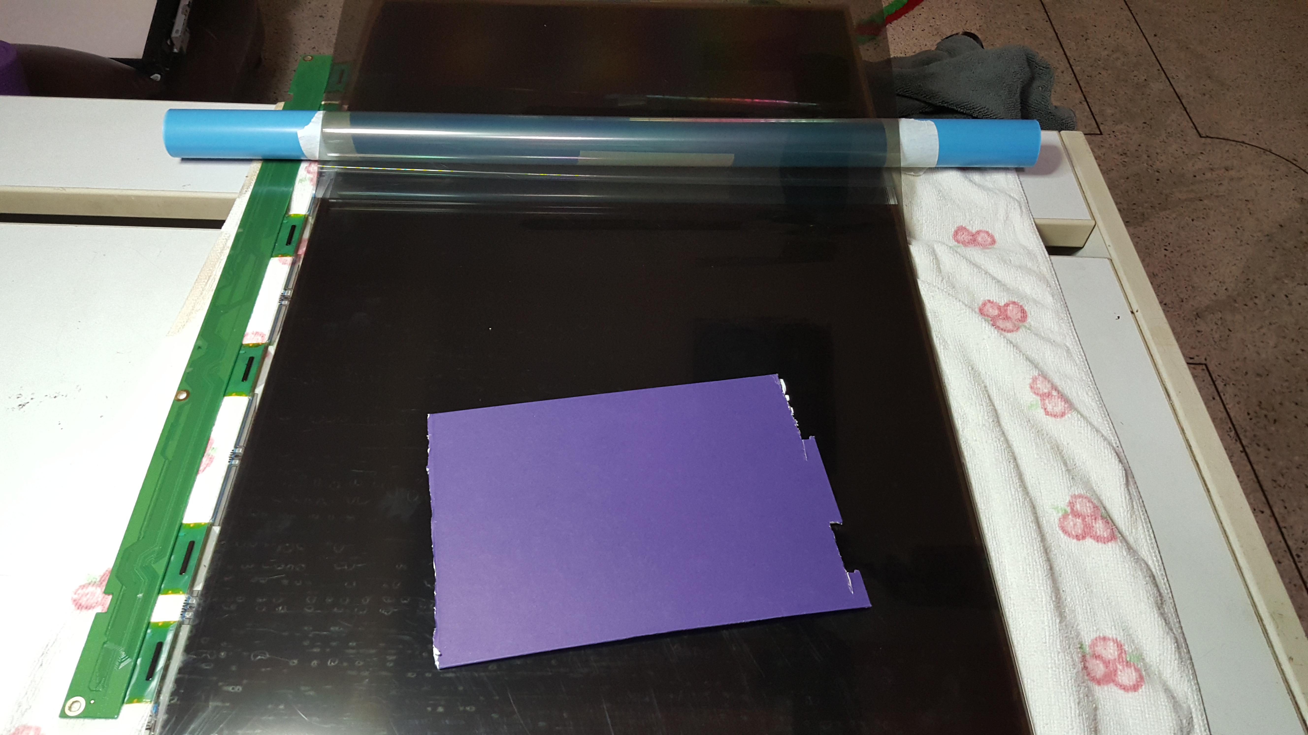 ซ่อมแอลซีดีทีวี LCD-TV ยี่ห้อ SAMSUNG รุ่น LA32A450C1 เปลี่ยนฟิล์มจอ