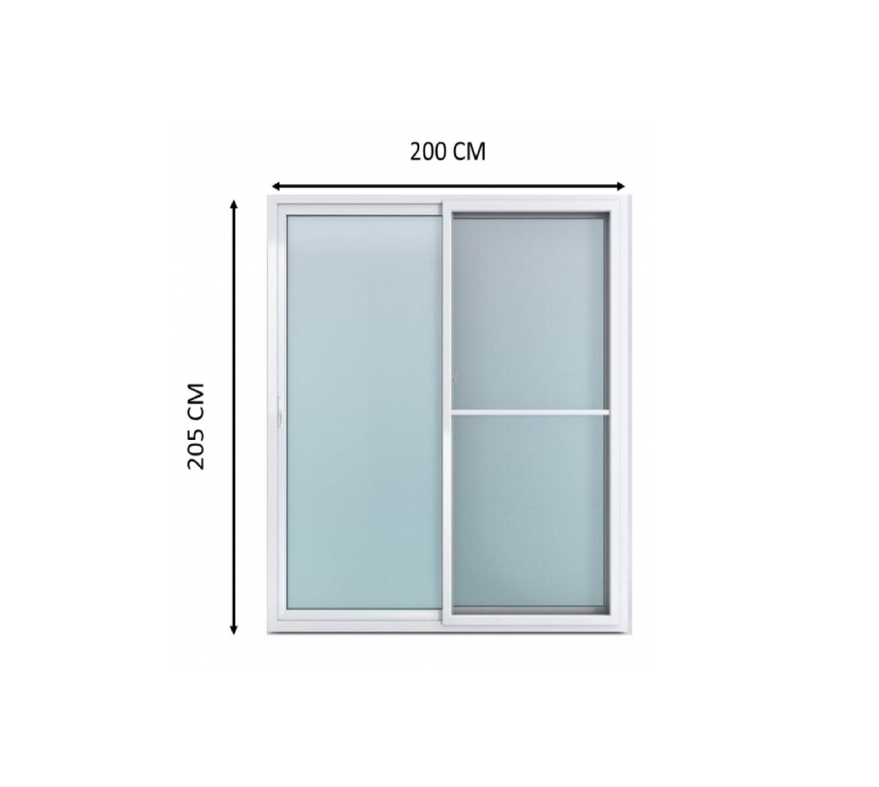 HOFFEN ประตูไวนิล บานเลื่อน SS D1 200x205ซม. สีขาว พร้อมมุ้ง