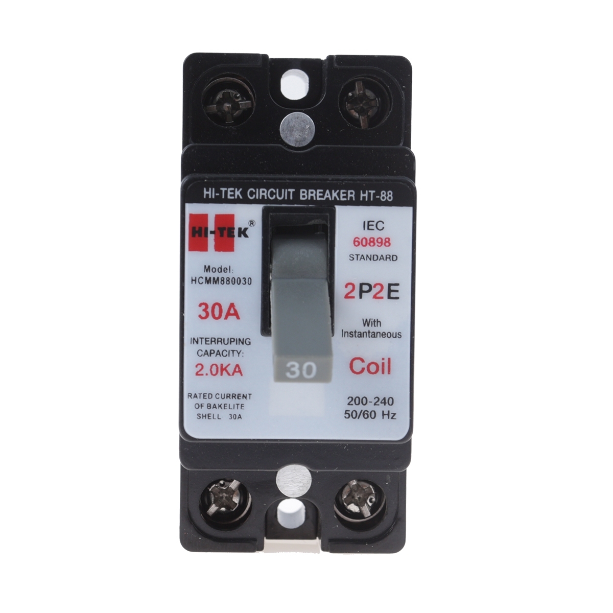 HI-TEK เบรกเกอร์ 2P 30A รุ่น HT88 สีดำ