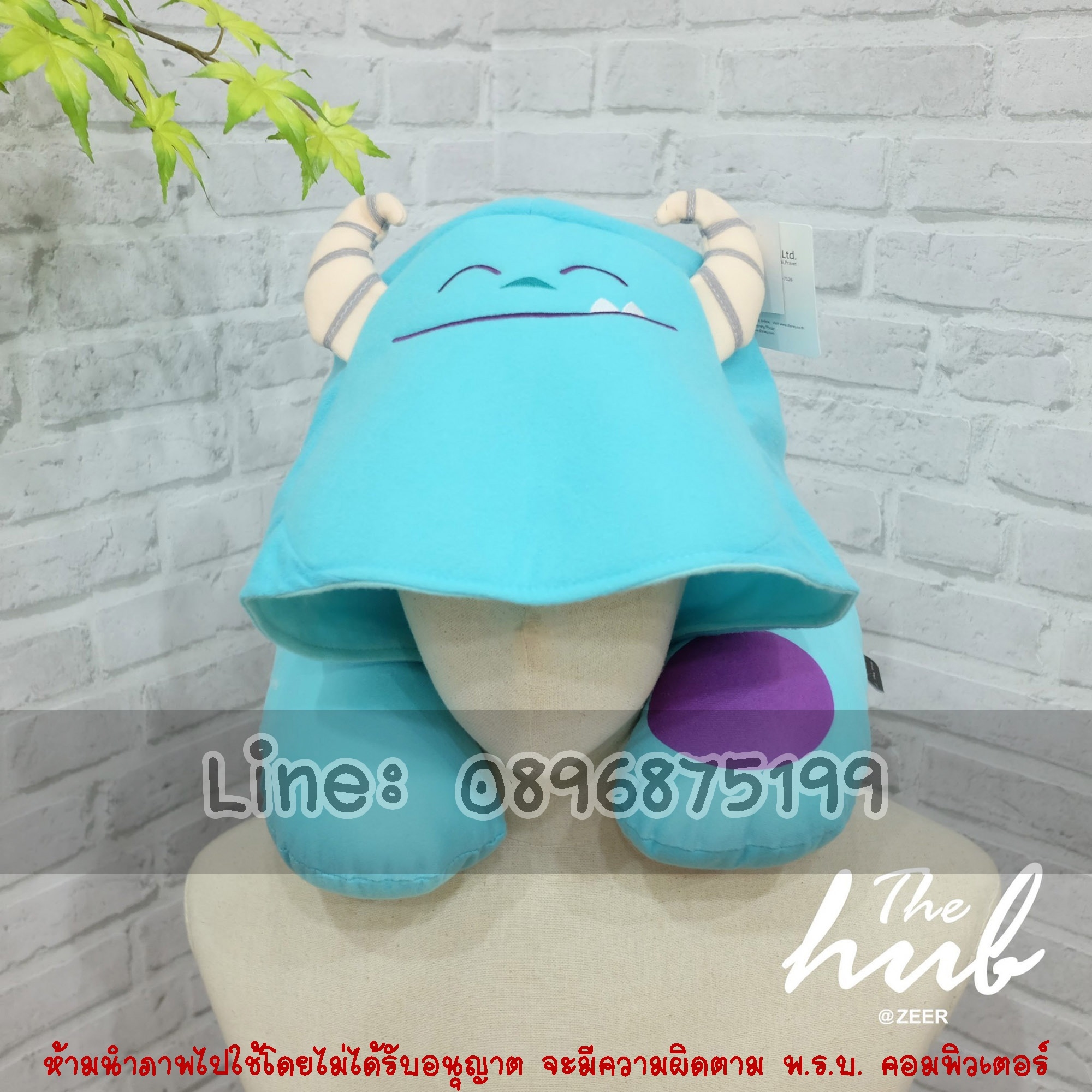 หมอนรองคอตัวยูมีหมวก sully มอนสเตอร์ อิงค์