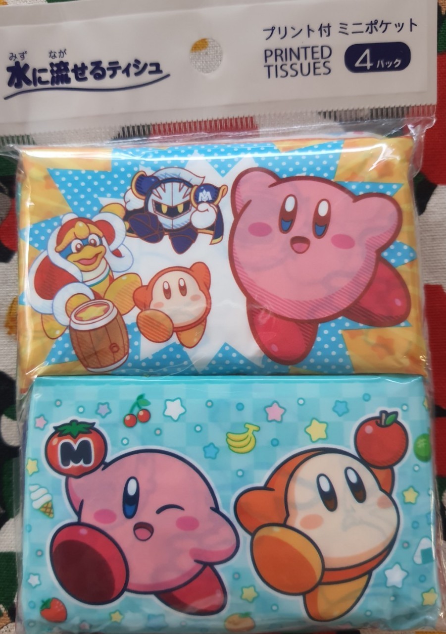 Printed Tissues Kirby ทิชชู่พกพา เคอร์บี้ MADE IN JAPAN ของแท้จากญี่ปุ่น 1 แพ๊ค มี 4 ซองค่ะ