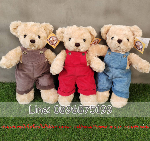 Teddy Bear 12 นิ้ว ชุดเอี๊ยม