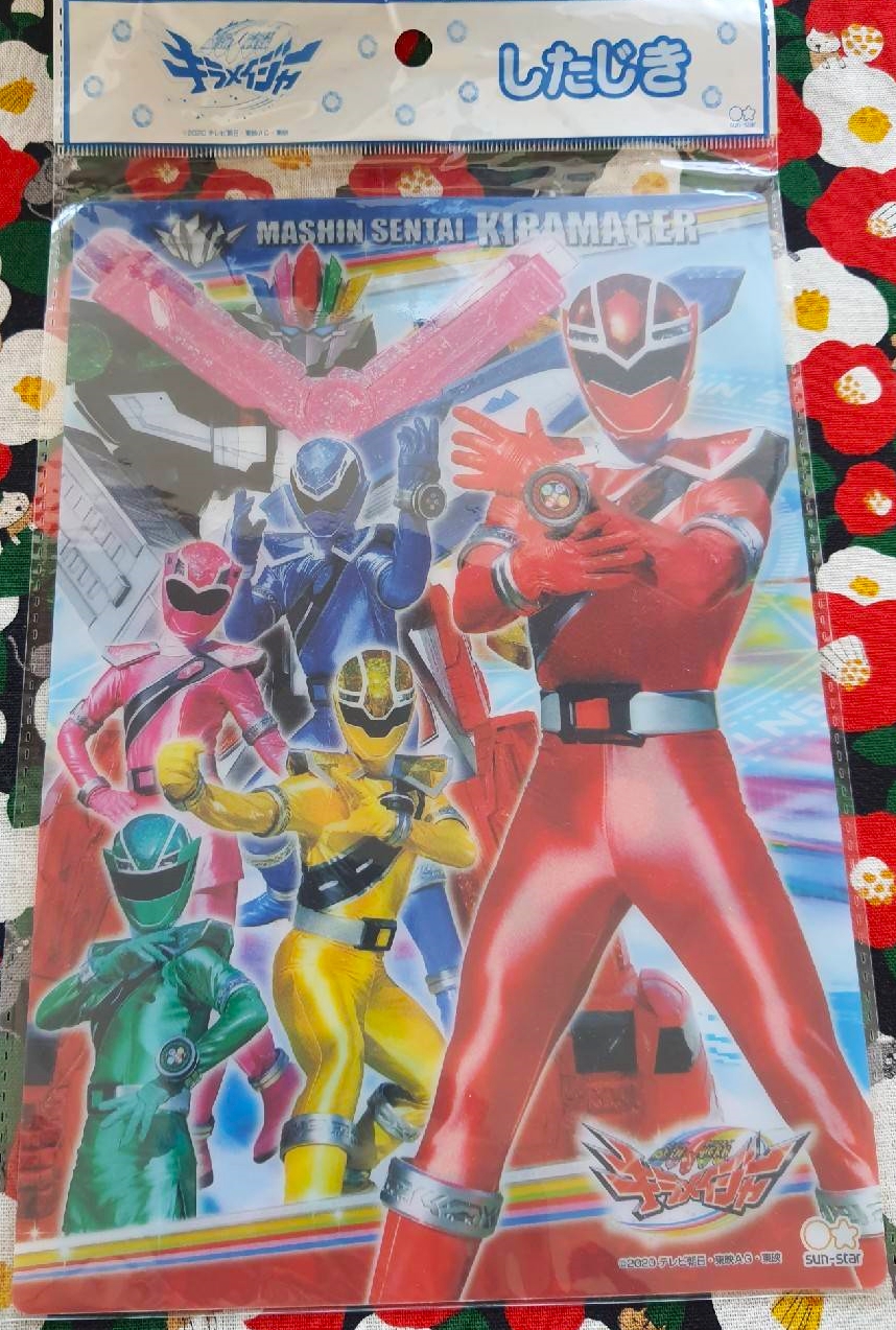 sun-star MASHIN SENTAI KIRAMAGER Desk Pad แผ่นรองเขียน รวมเจ้าขบวนการเซนไต ขนาด B5 ของแท้จากญี่ปุ่น